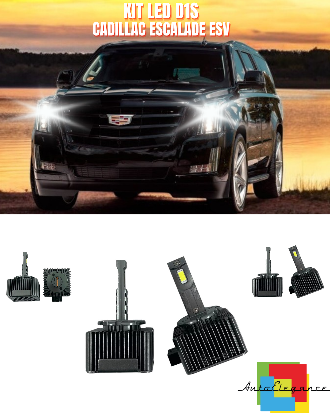 ⭐LAMPADE ANABBAGLIANTI D1S LED 6000K DA XENON ADATTO PER CADILLAC ESCALADE ESV⭐