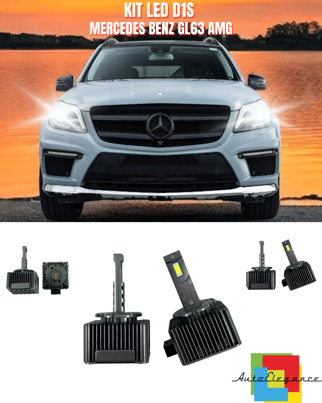 ⭐LAMPADE ANABBAGLIANTI D1S LED 6000K DA XENON ADATTO PER MERCEDES BENZ GL63 AMG⭐
