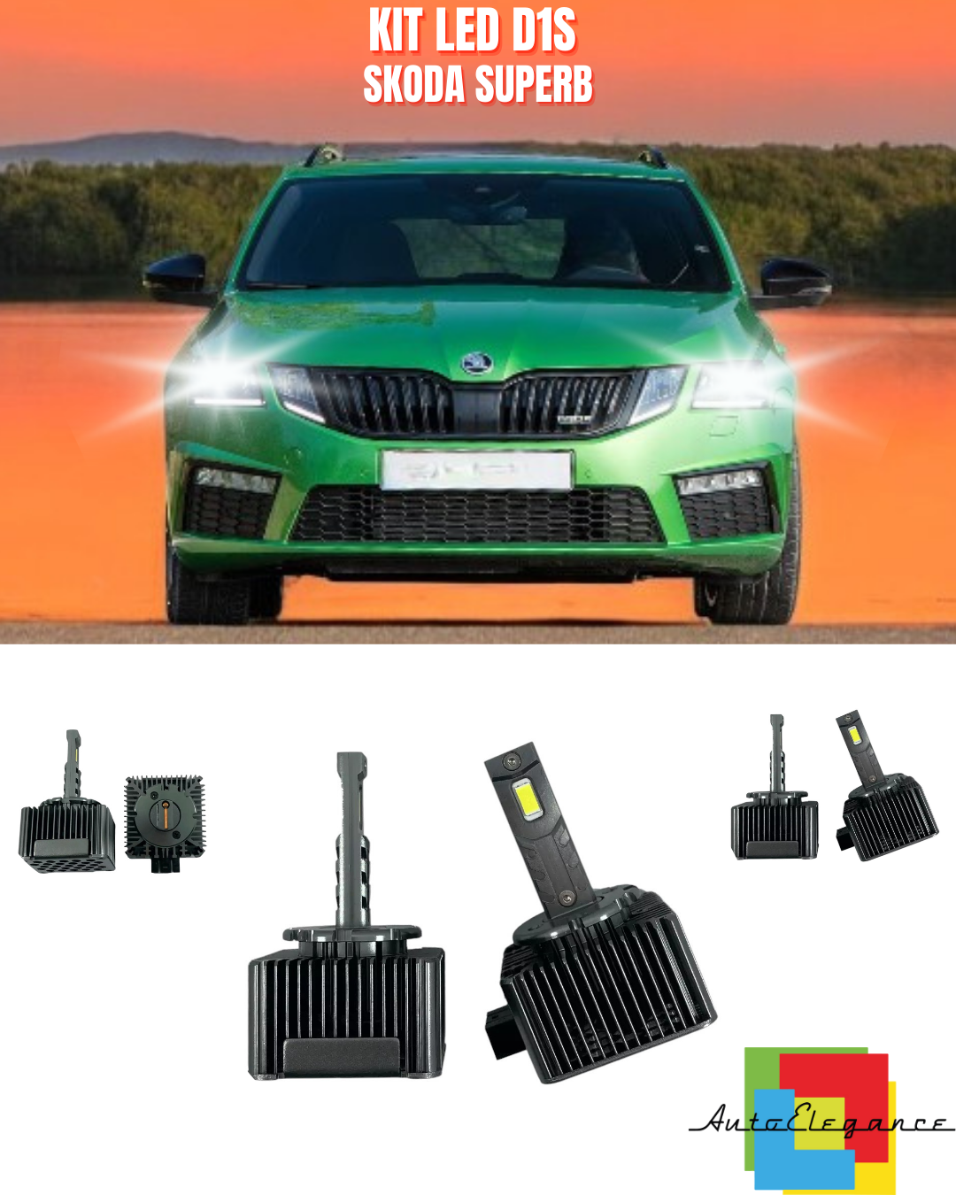 ⭐LAMPADE ANABBAGLIANTI D1S LED 6000K DA XENON ADATTO PER SKODA SUPERB⭐