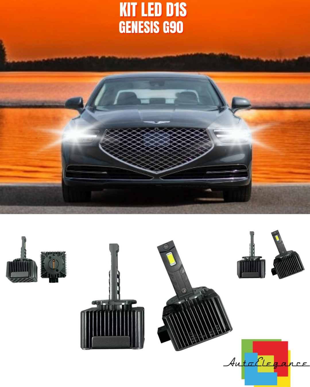 ⭐LAMPADE ANABBAGLIANTI D1S LED 6000K DA XENON ADATTO PER GENESIS G90⭐