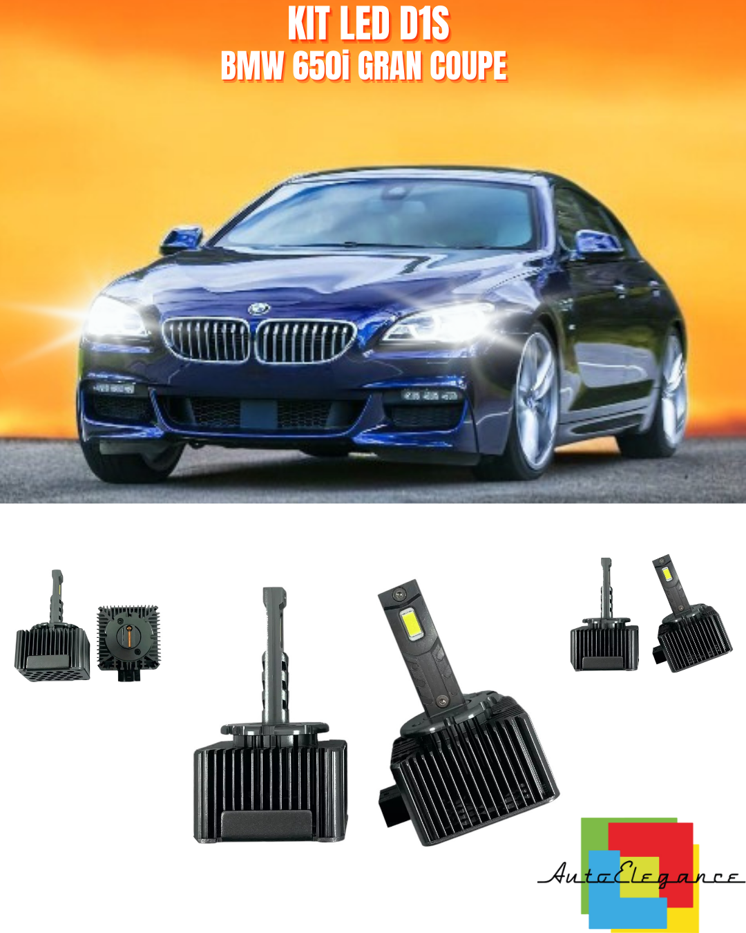 ⭐LAMPADE ANABBAGLIANTI D1S LED 6000K DA XENON ADATTO PER BMW 650i GRAN COUPE⭐