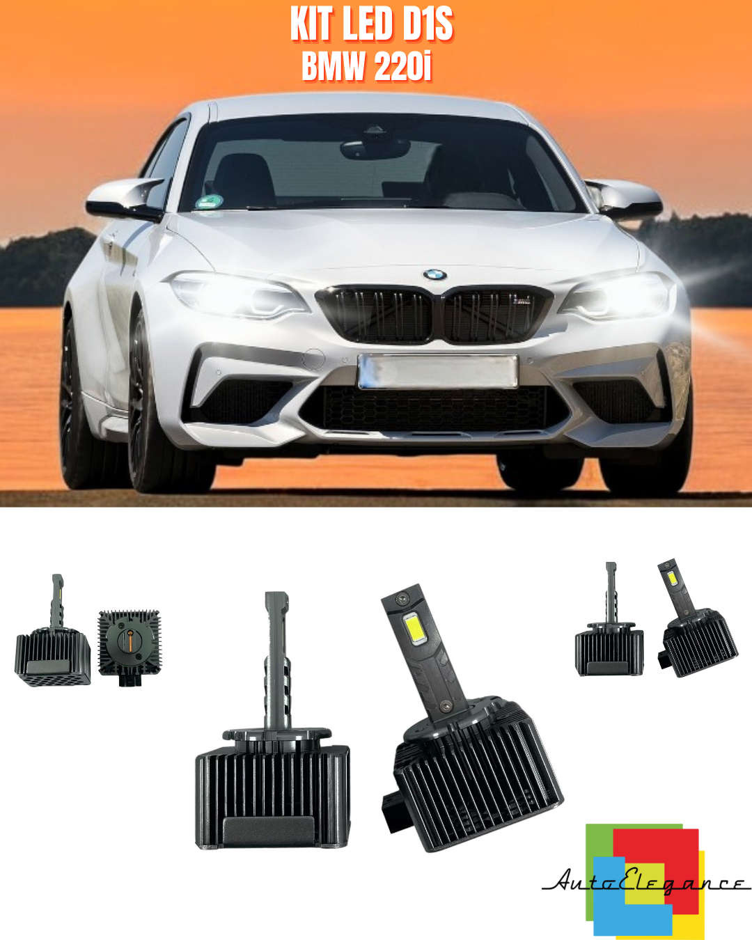 ⭐LAMPADE ANABBAGLIANTI D1S LED 6000K DA XENON ADATTO PER BMW 220i⭐
