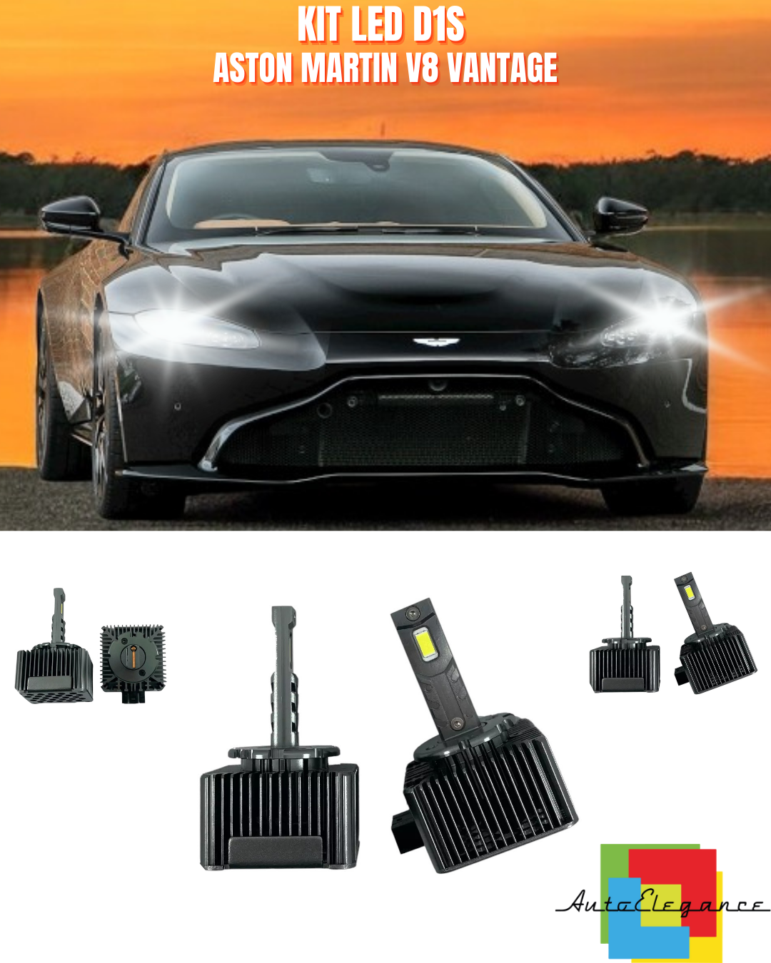 ⭐LAMPADE ANABBAGLIANTI D1S LED 6000K DA XENON ADATTO PER ASTON MARTIN V8⭐