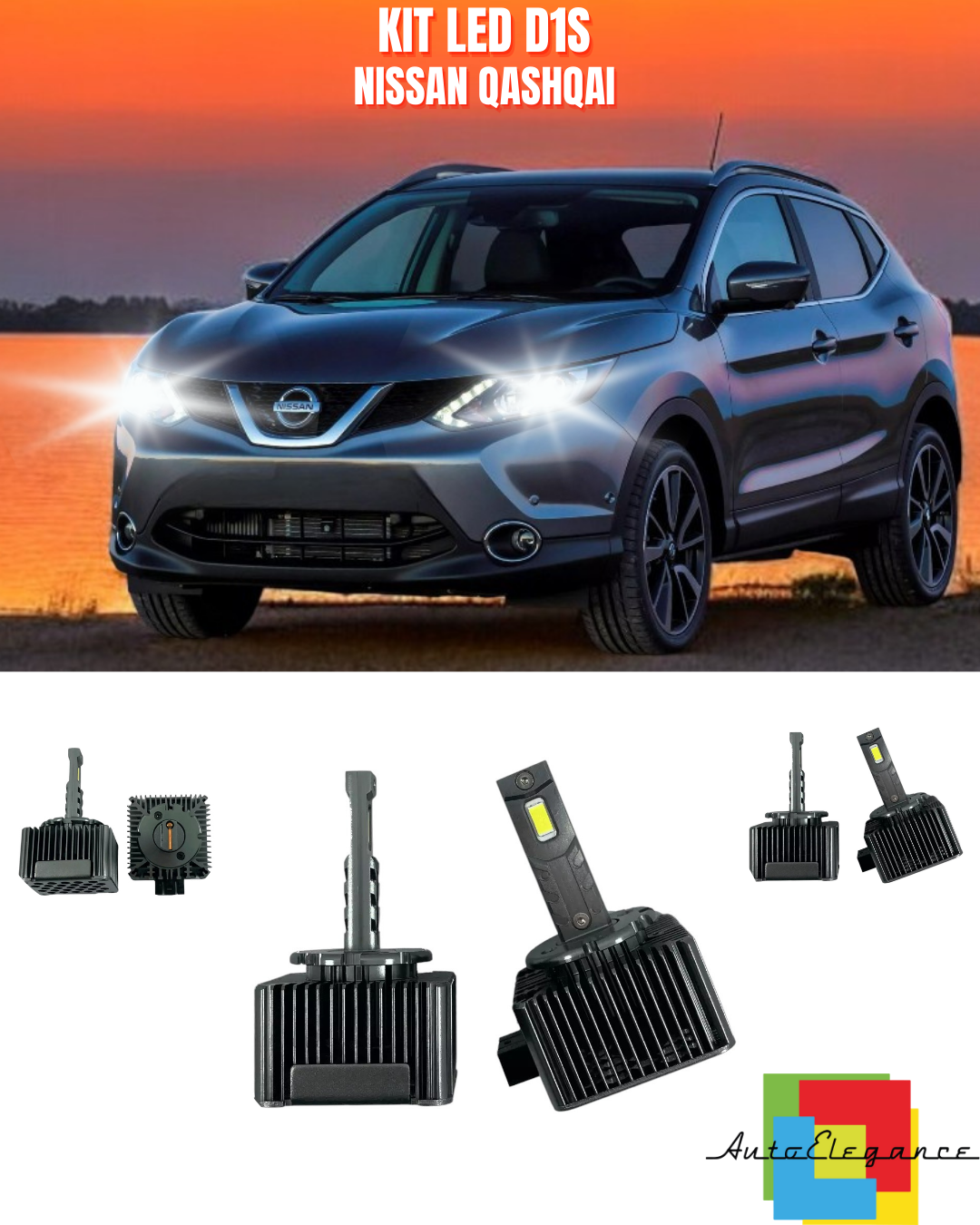 ⭐LAMPADE ANABBAGLIANTI D1S LED 6000K DA XENON ADATTO PER NISSAN QASHQAI⭐
