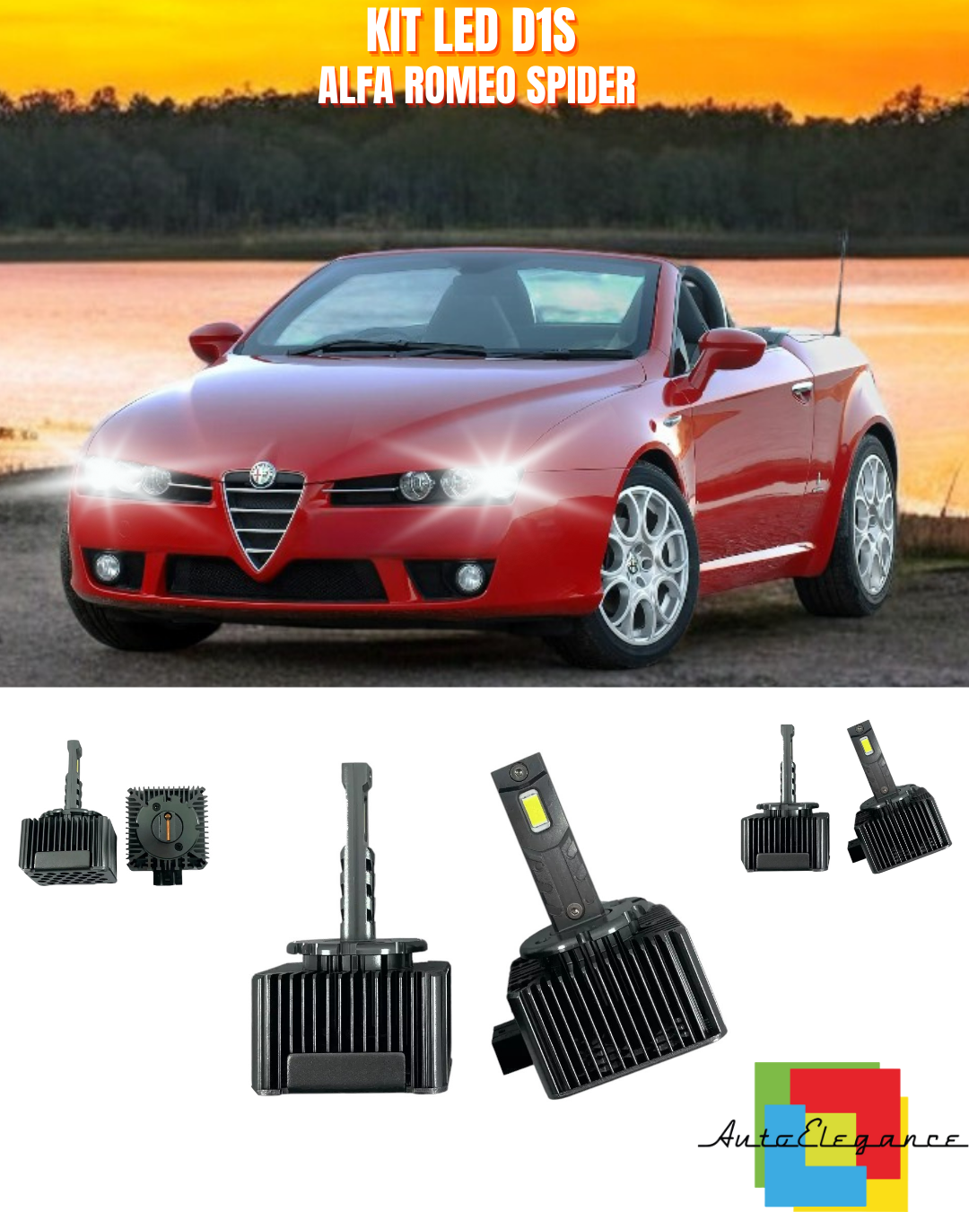 ⭐LAMPADE ANABBAGLIANTI D1S LED 6000K DA XENON ADATTO PER ALFA ROMEO SPIDER⭐