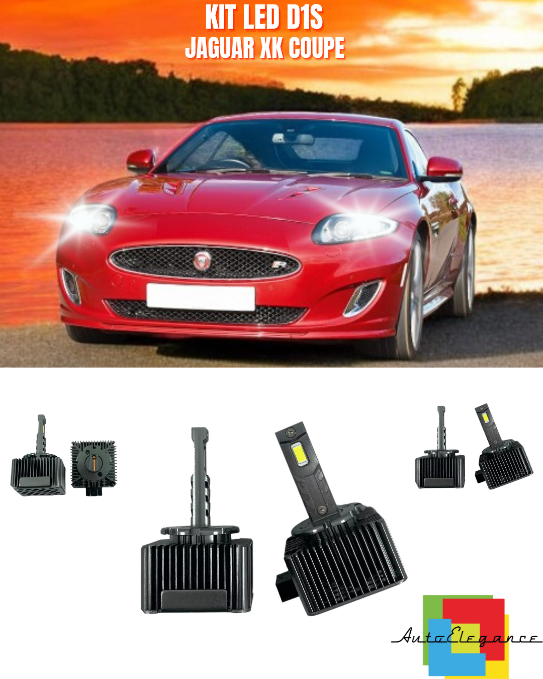 ⭐LAMPADE ANABBAGLIANTI D1S LED 6000K DA XENON ADATTO PER JAGUAR XK COUPE ⭐