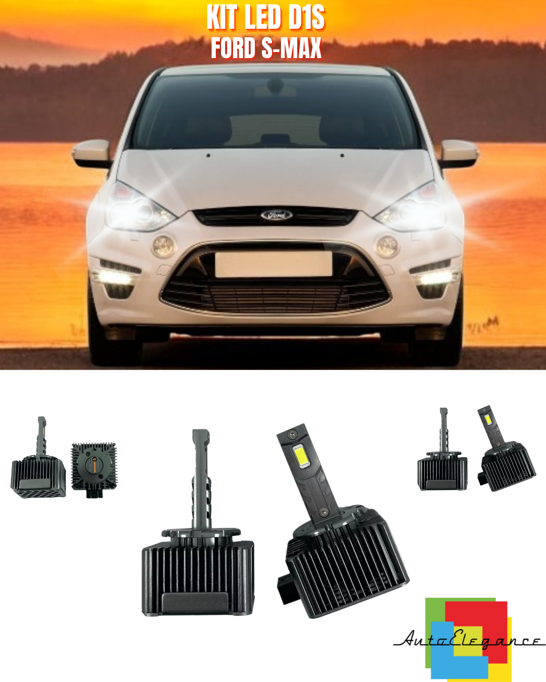 ⭐LAMPADE ANABBAGLIANTI D1S LED 6000K DA XENON ADATTO PER FORD S-MAX ⭐