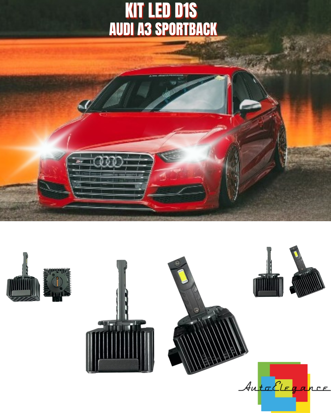 ⭐LAMPADE ANABAGLIANTI D1S LED 6000K DA XENON ADATTO PER AUDI A3 SPORTBACK⭐