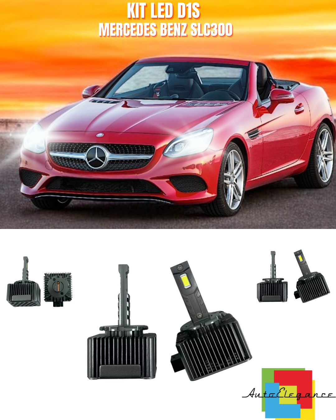 ⭐LAMPADE ANABAGLIANTI D1S LED 6000K DA XENON ADATTO PER MERCEDES BENZ SLC300⭐