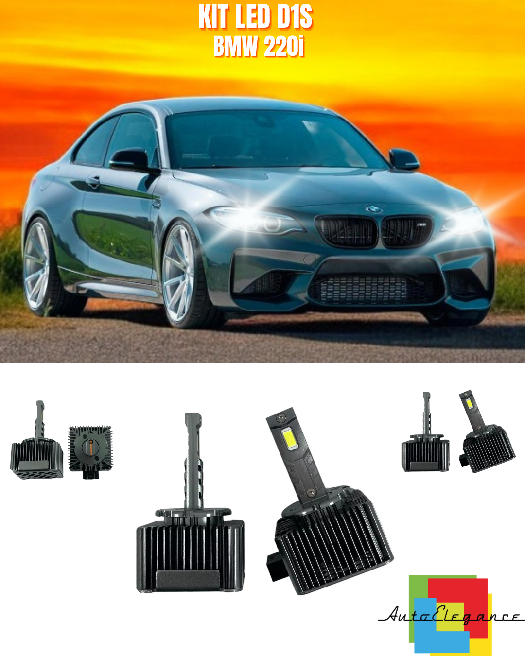 ⭐LAMPADE ANABAGLIANTI D1S LED 6000K DA XENON ADATTO PER BMW 220i⭐