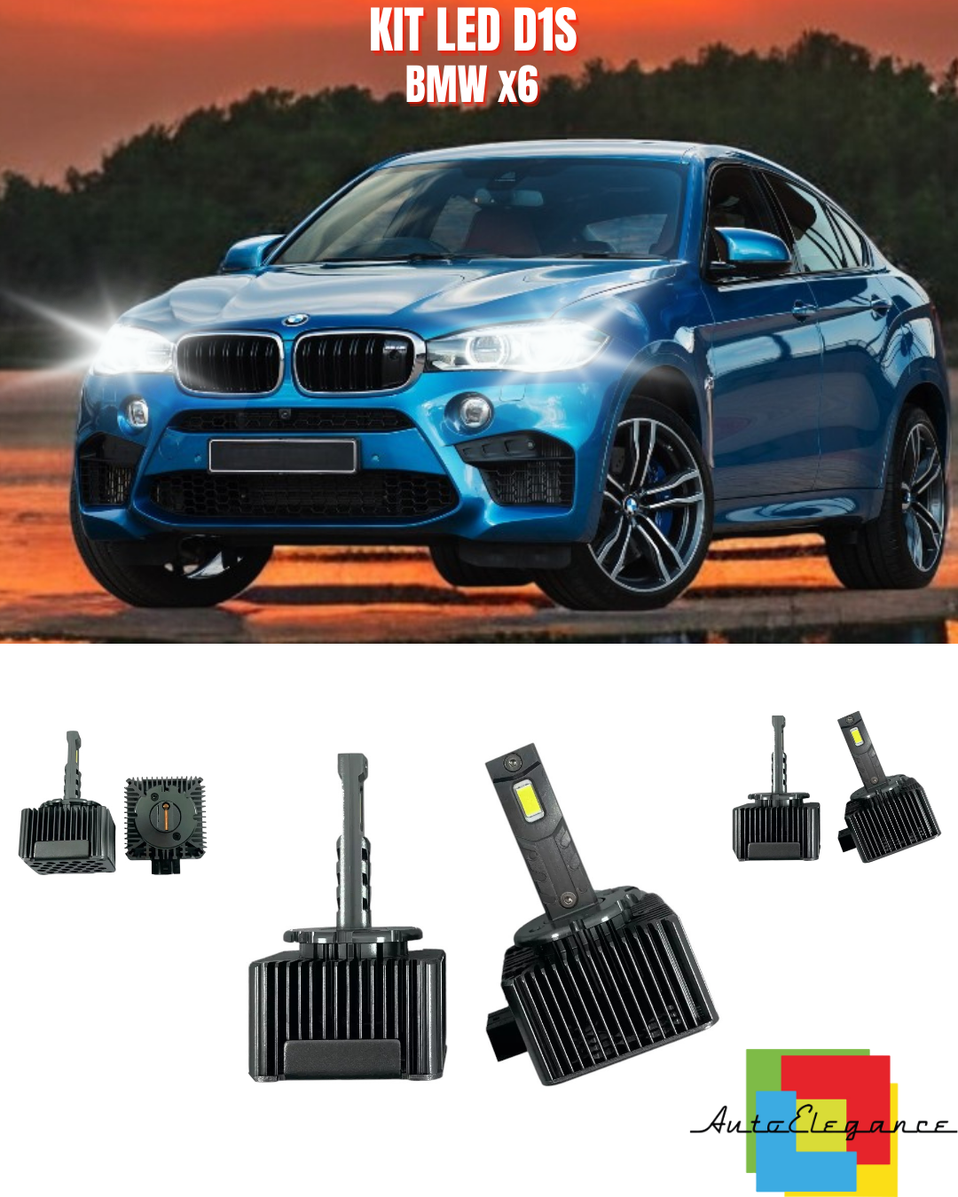⭐LAMPADE ANABAGLIANTI D1S LED 6000K DA XENON ADATTO PER BMW X6⭐