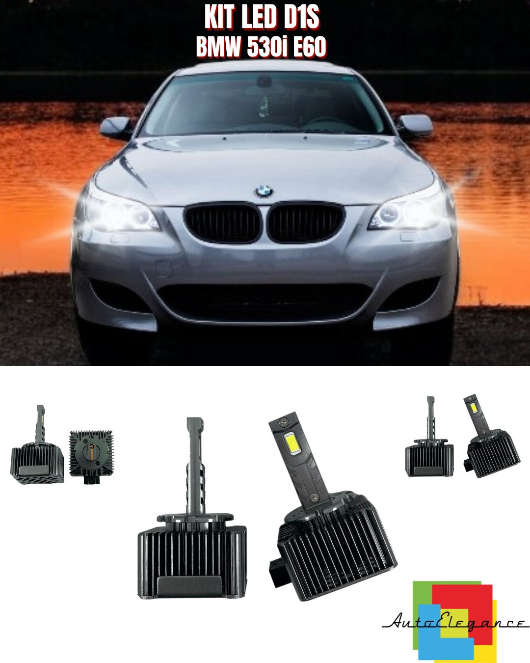 ⭐LAMPADE ANABAGLIANTI D1S LED 6000K DA XENON ADATTO PER BMW 530i E60⭐