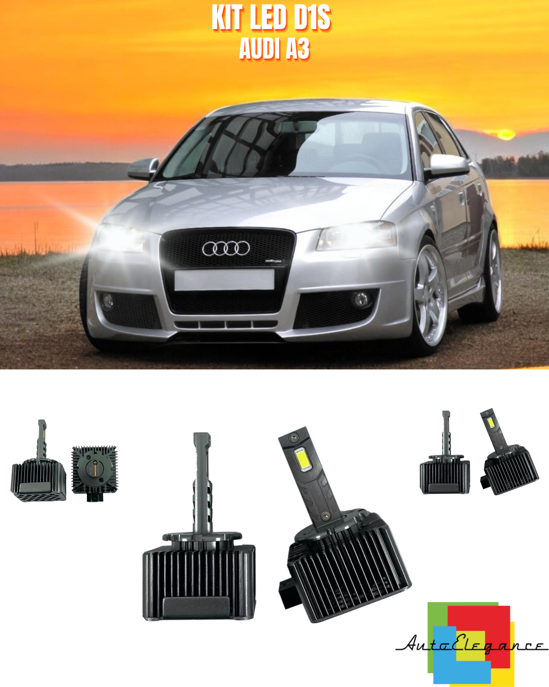 ⭐LAMPADE ANABAGLIANTI D1S LED 6000K DA XENON ADATTO PER AUDI A3⭐