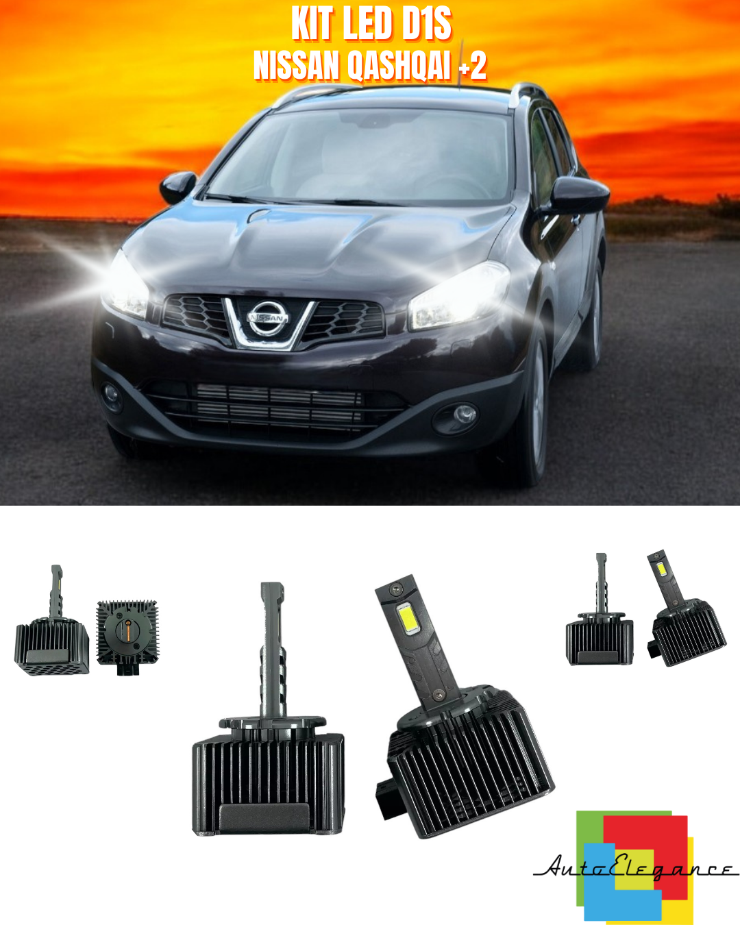 ⭐LAMPADE ANABAGLIANTI D1S LED 6000K DA XENON ADATTO PER NISSAN QASHQAI +2⭐