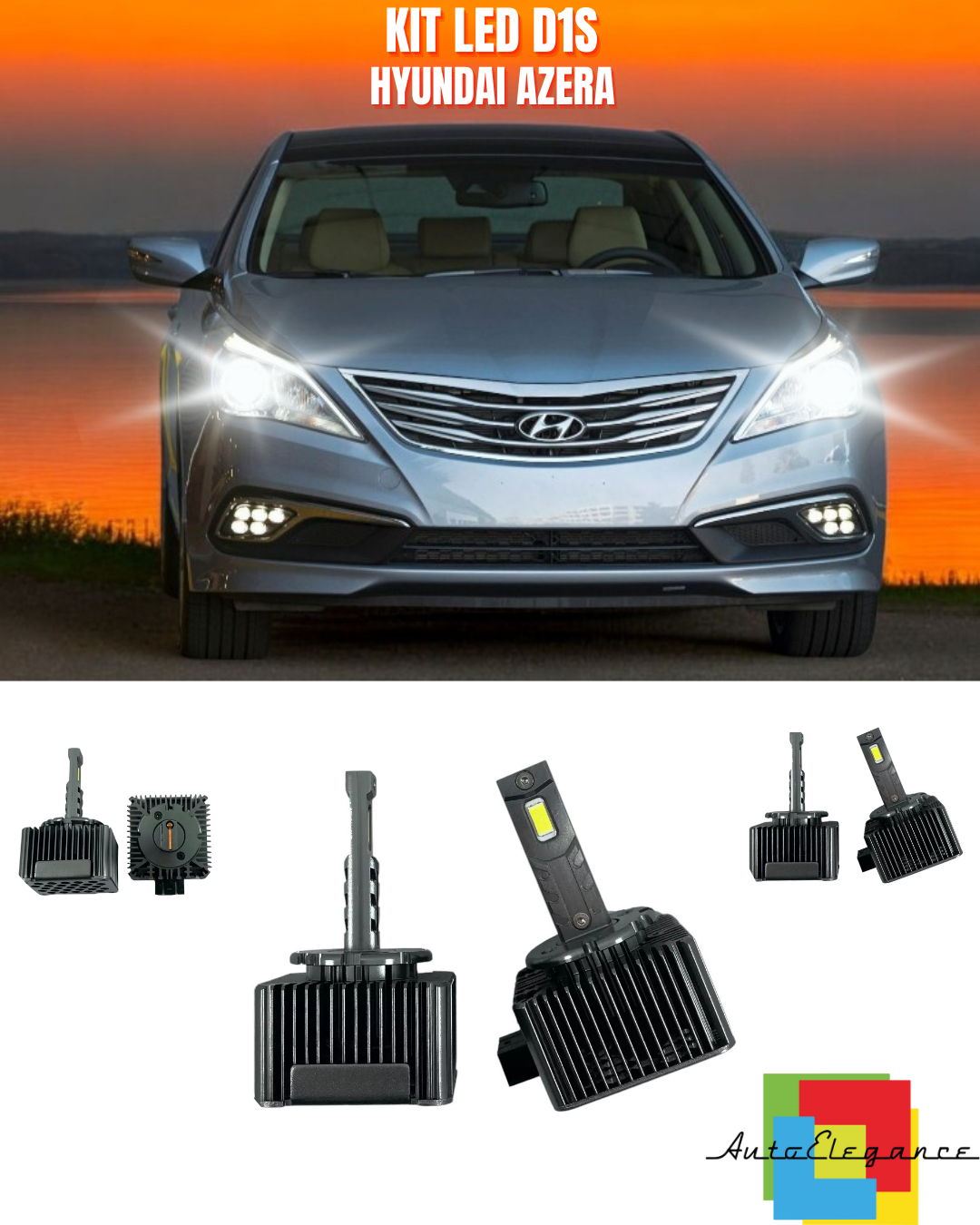 ⭐LAMPADE ANABAGLIANTI D1S LED 6000K DA XENON ADATTO PER HYUNDAI AZERA ⭐
