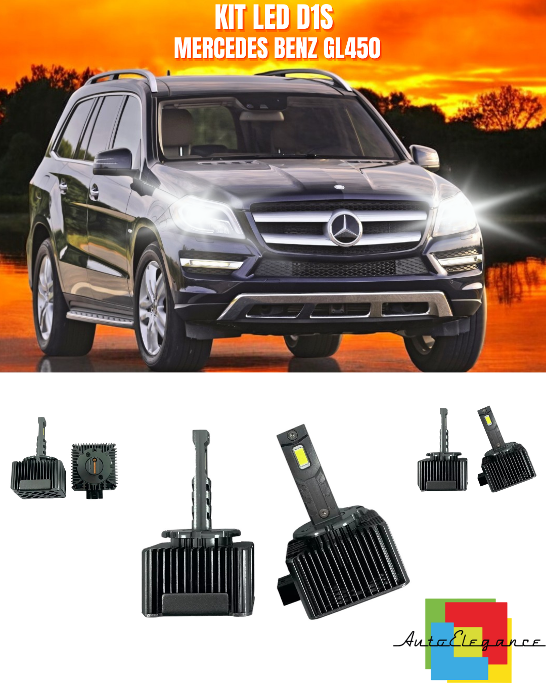⭐LAMPADE ANABAGLIANTI D1S LED 6000K DA XENON ADATTO PER MERCEDES BENZ GL450⭐