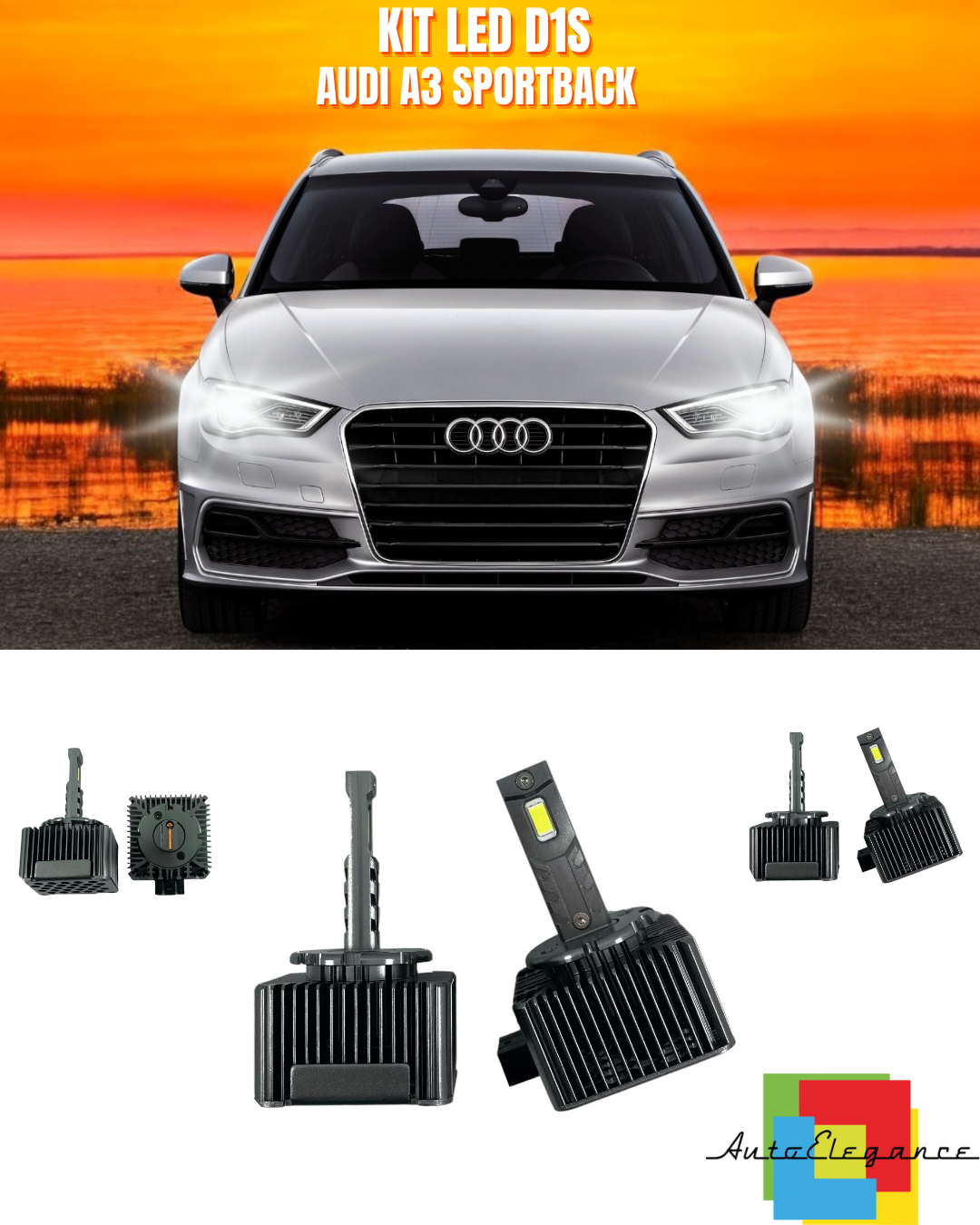 ⭐LAMPADE ANABBAGLIANTI D1S LED 6000K DA XENON ADATTO PER AUDI A3 SPORTBACK⭐