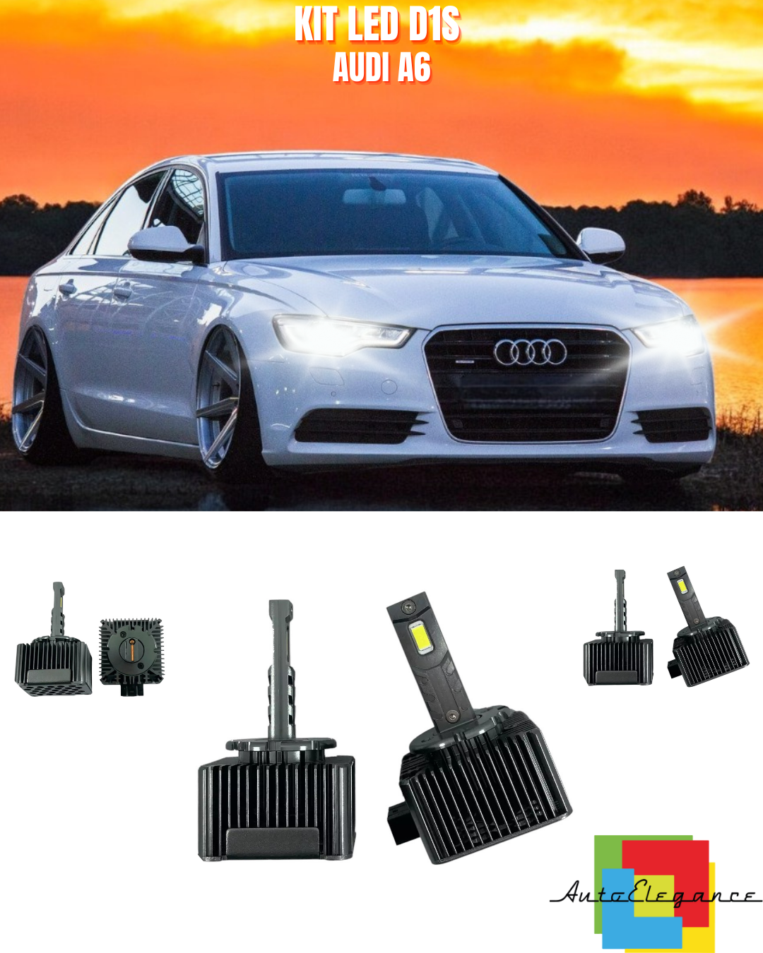 ⭐LAMPADE ANABBAGLIANTI D1S LED 6000K DA XENON ADATTO PER AUDI A6⭐