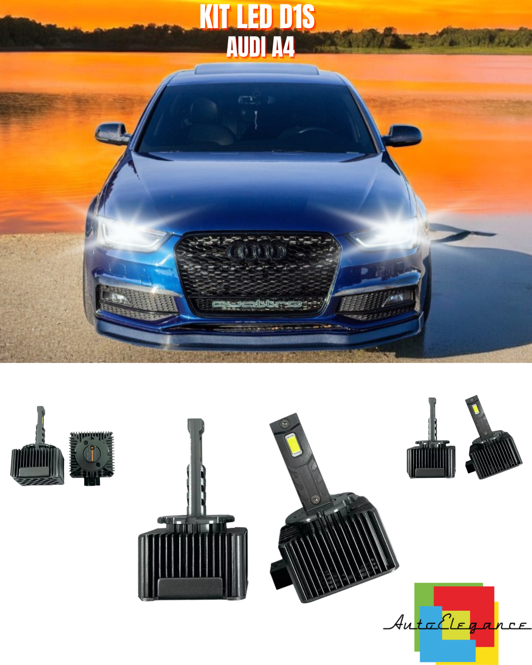 ⭐LAMPADE ANABBAGLIANTI D1S LED 6000K DA XENON ADATTO PER AUDI A4⭐
