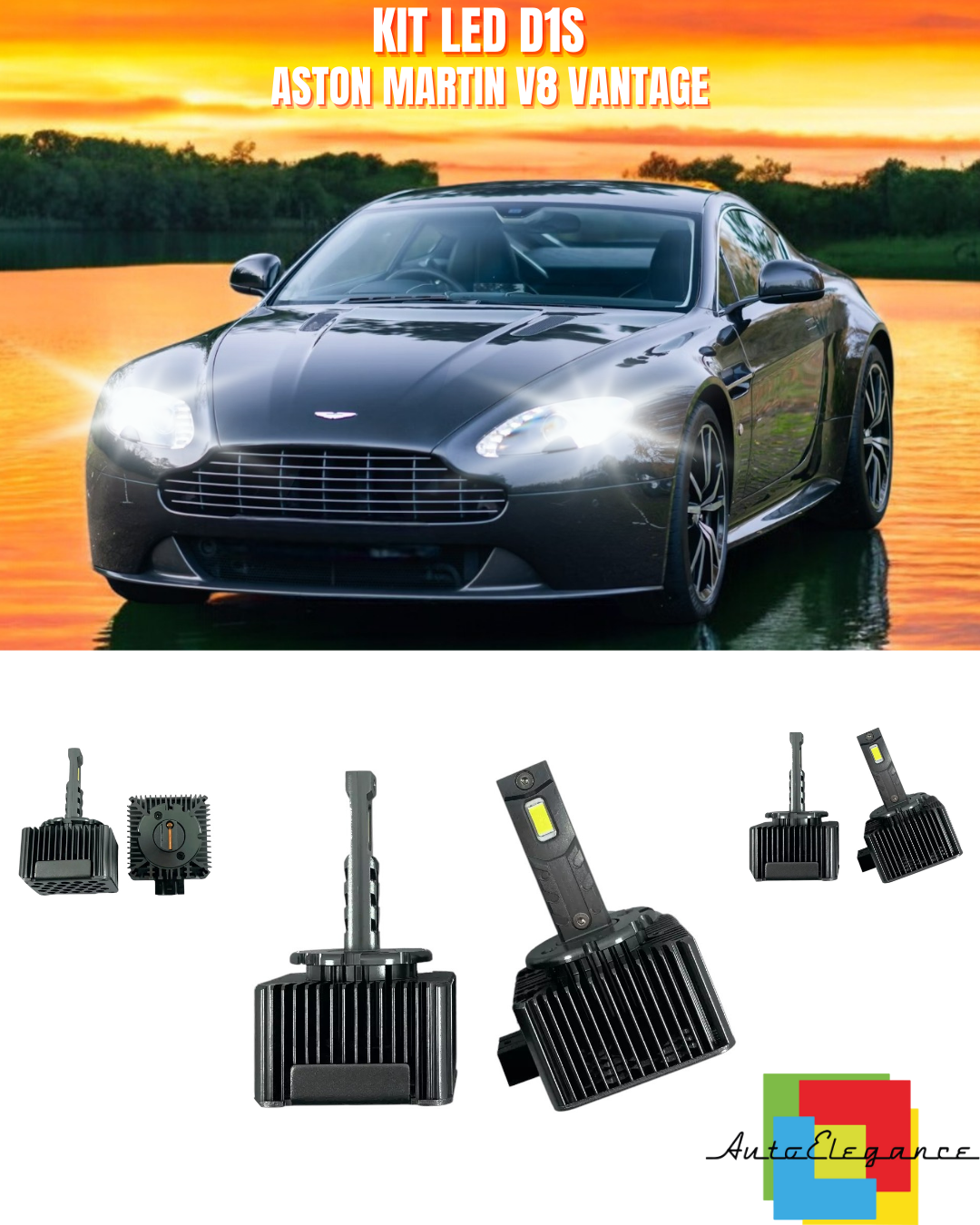 ⭐LAMPADE ANABAGLIANTI D1S LED 6000K DA XENON ADATTO PER ASTON MARTIN V8 VANTAGE⭐