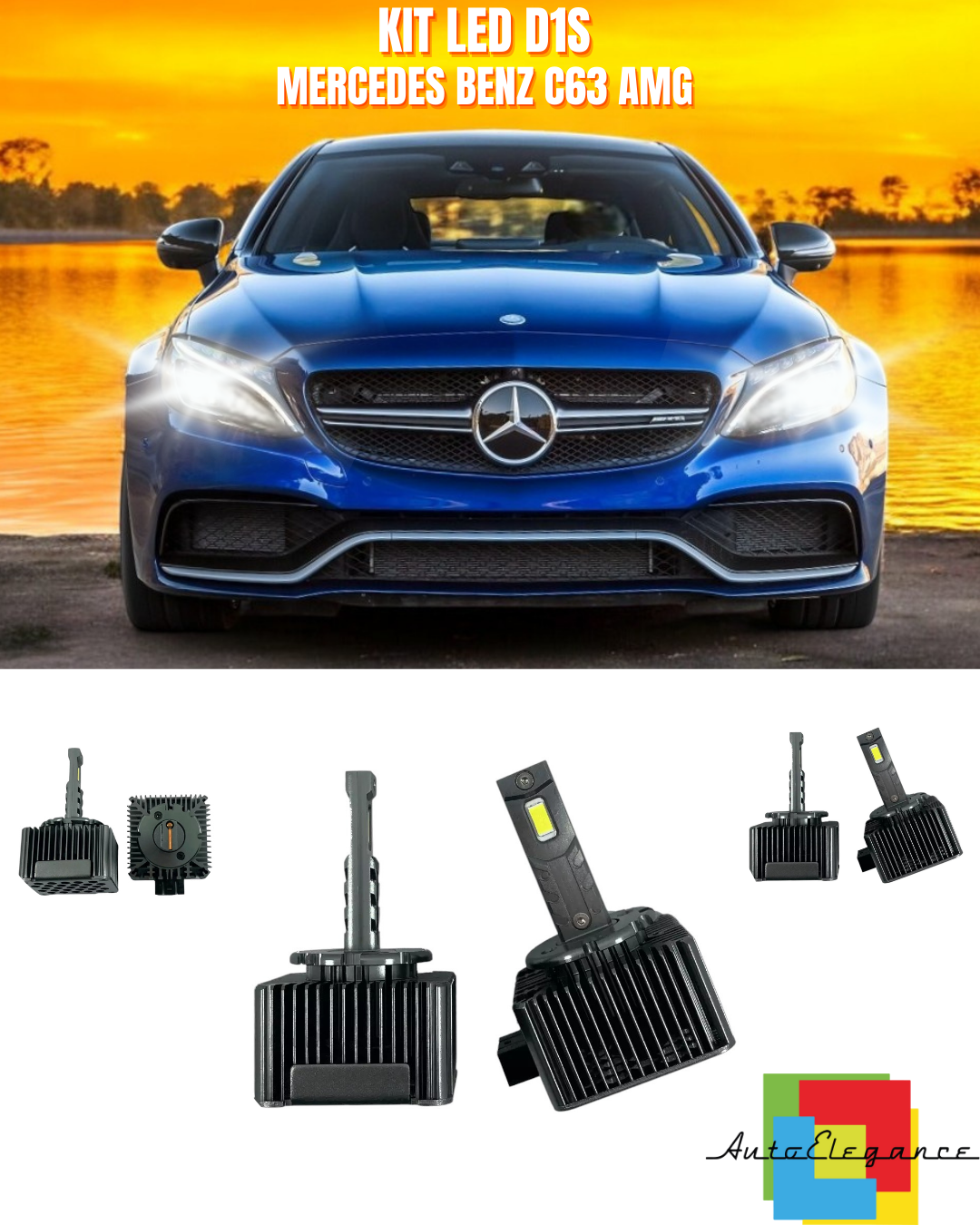 ⭐LAMPADE ANABAGLIANTI D1S LED 6000K DA XENON ADATTO PER MERCEDES BENZ C63 AMG⭐