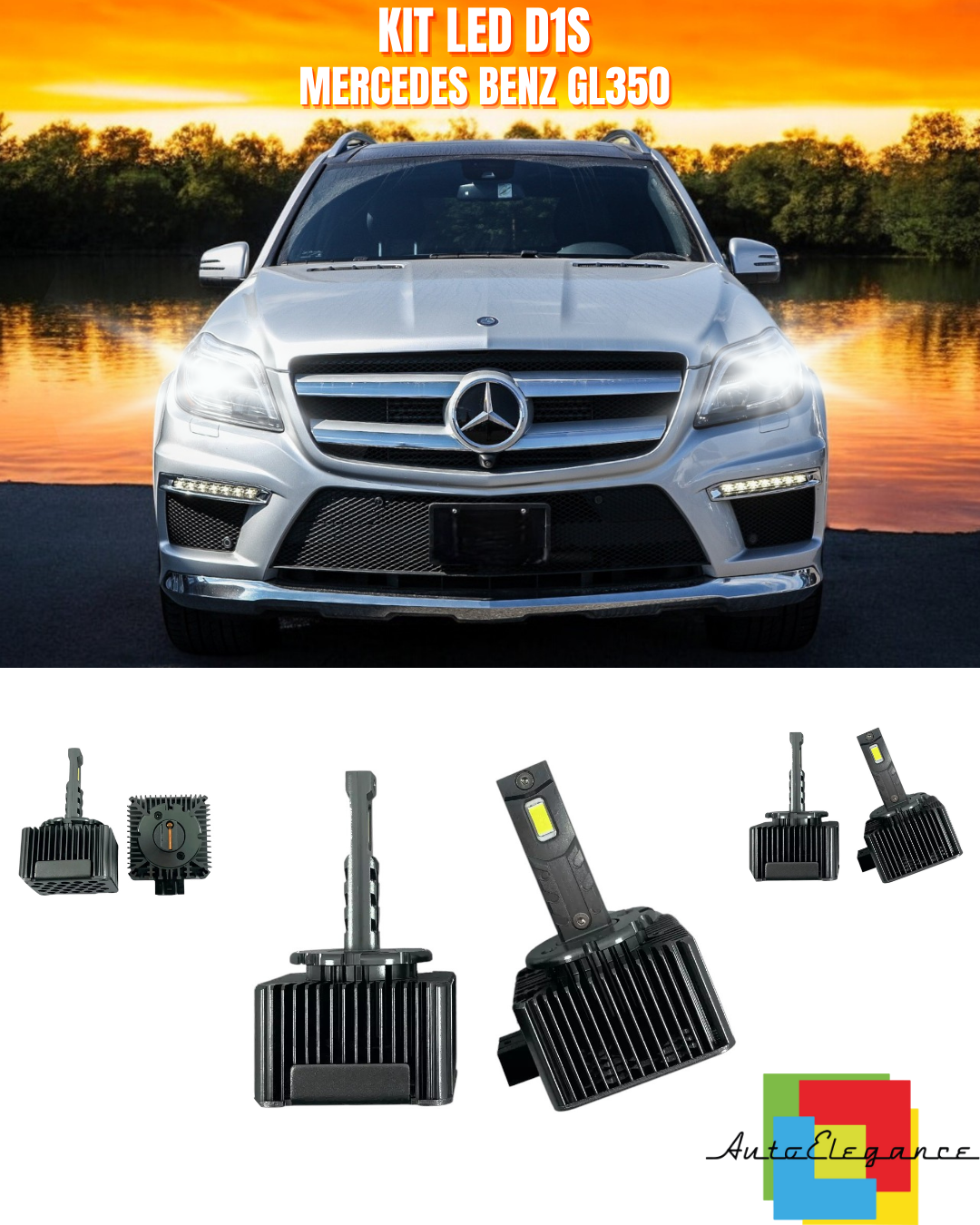 ⭐LAMPADE ANABAGLIANTI D1S LED 6000K DA XENON ADATTO PER MERCEDES BENZ GL350⭐