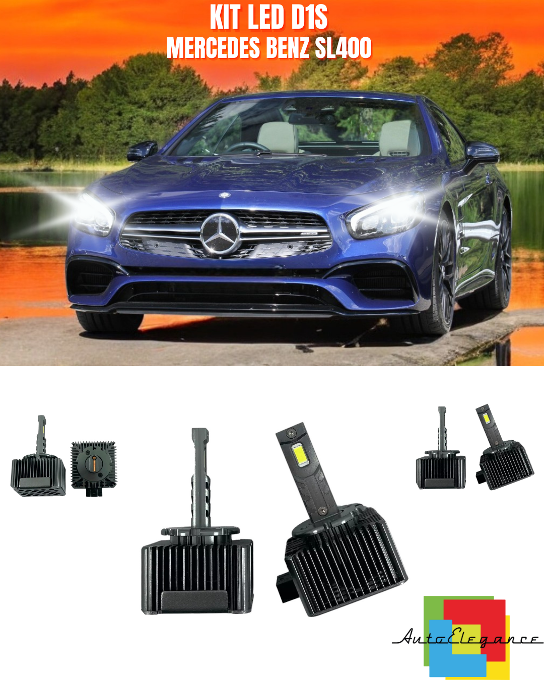 ⭐LAMPADE ANABAGLIANTI D1S LED 6000K DA XENON ADATTO PER MERCEDES BENZ SL400⭐