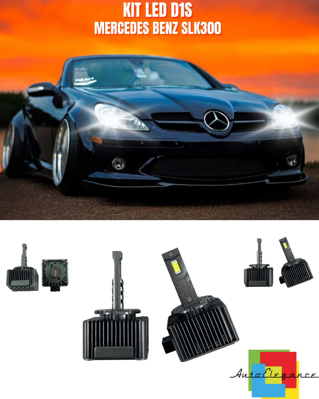 ⭐LAMPADE ANABAGLIANTI D1S LED 6000K DA XENON ADATTO PER MERCEDES BENZ SLK300⭐