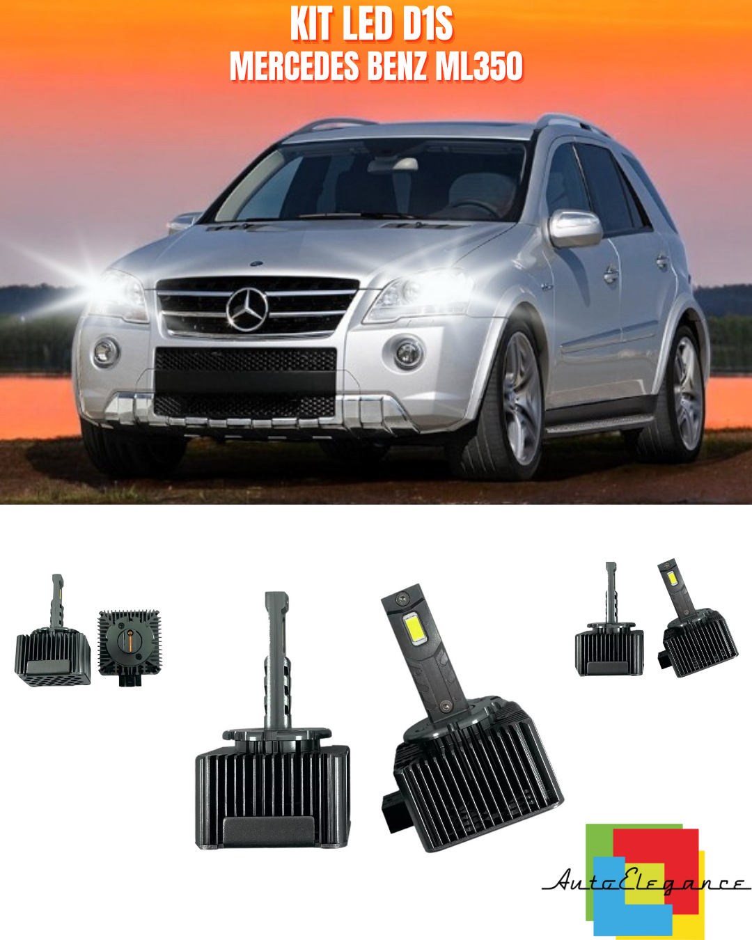 ⭐LAMPADE ANABBAGLIANTI D1S LED 6000K DA XENON ADATTO PER MERCEDES BENZ ML350⭐