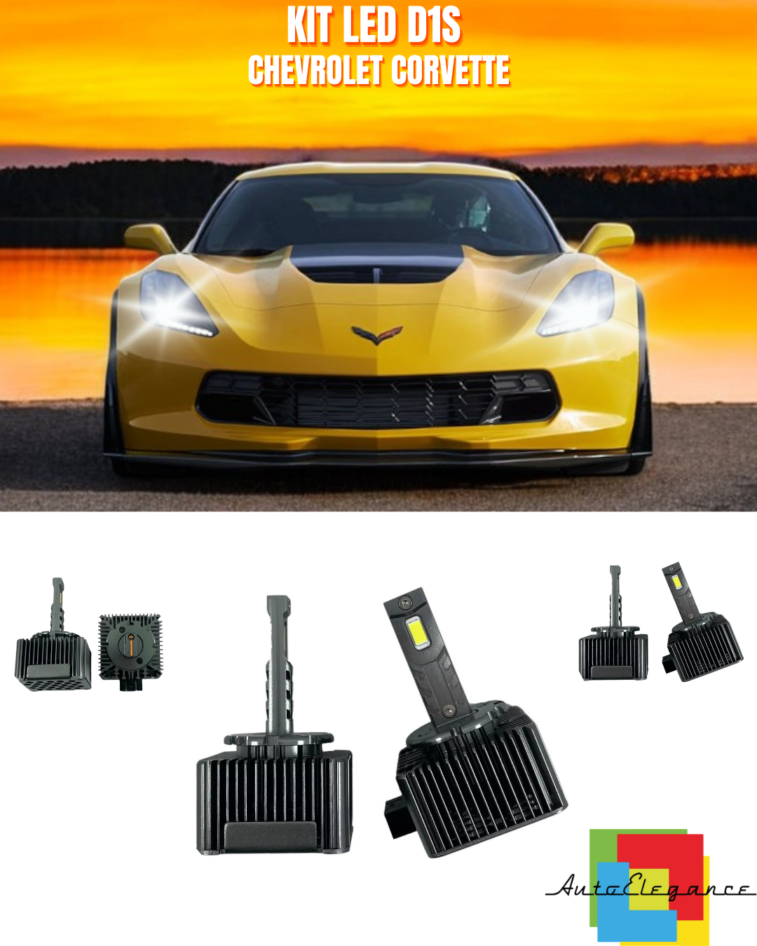 ⭐LAMPADE ANABBAGLIANTI D1S LED 6000K DA XENON ADATTO PER CHEVROLET CORVETTE⭐