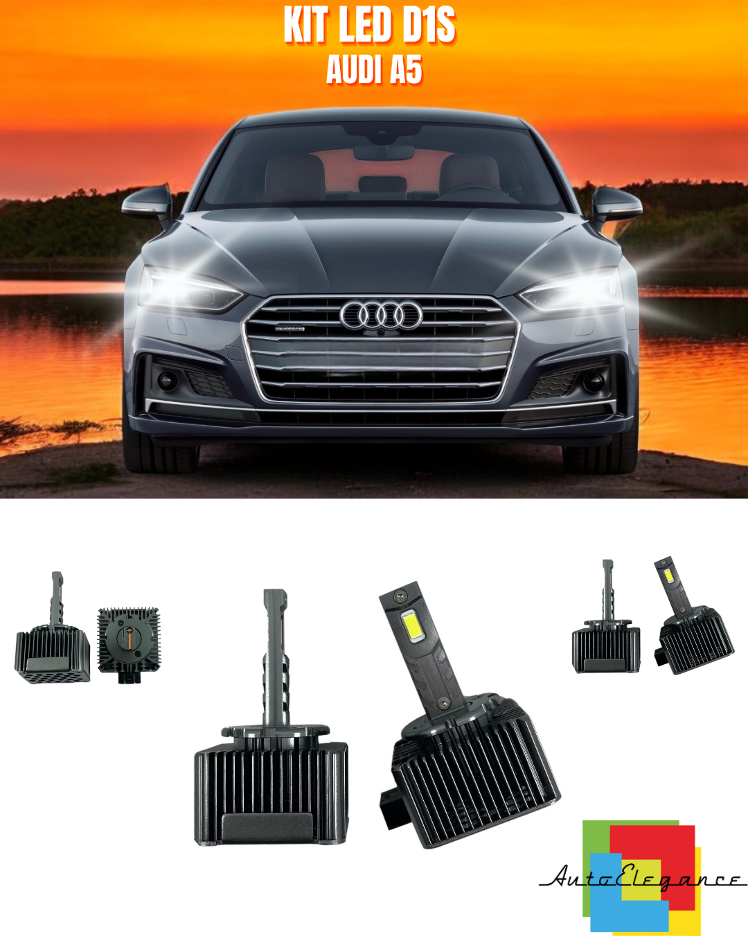 ⭐LAMPADE ANABBAGLIANTI D1S LED 6000K DA XENON ADATTO PER AUDI A5⭐