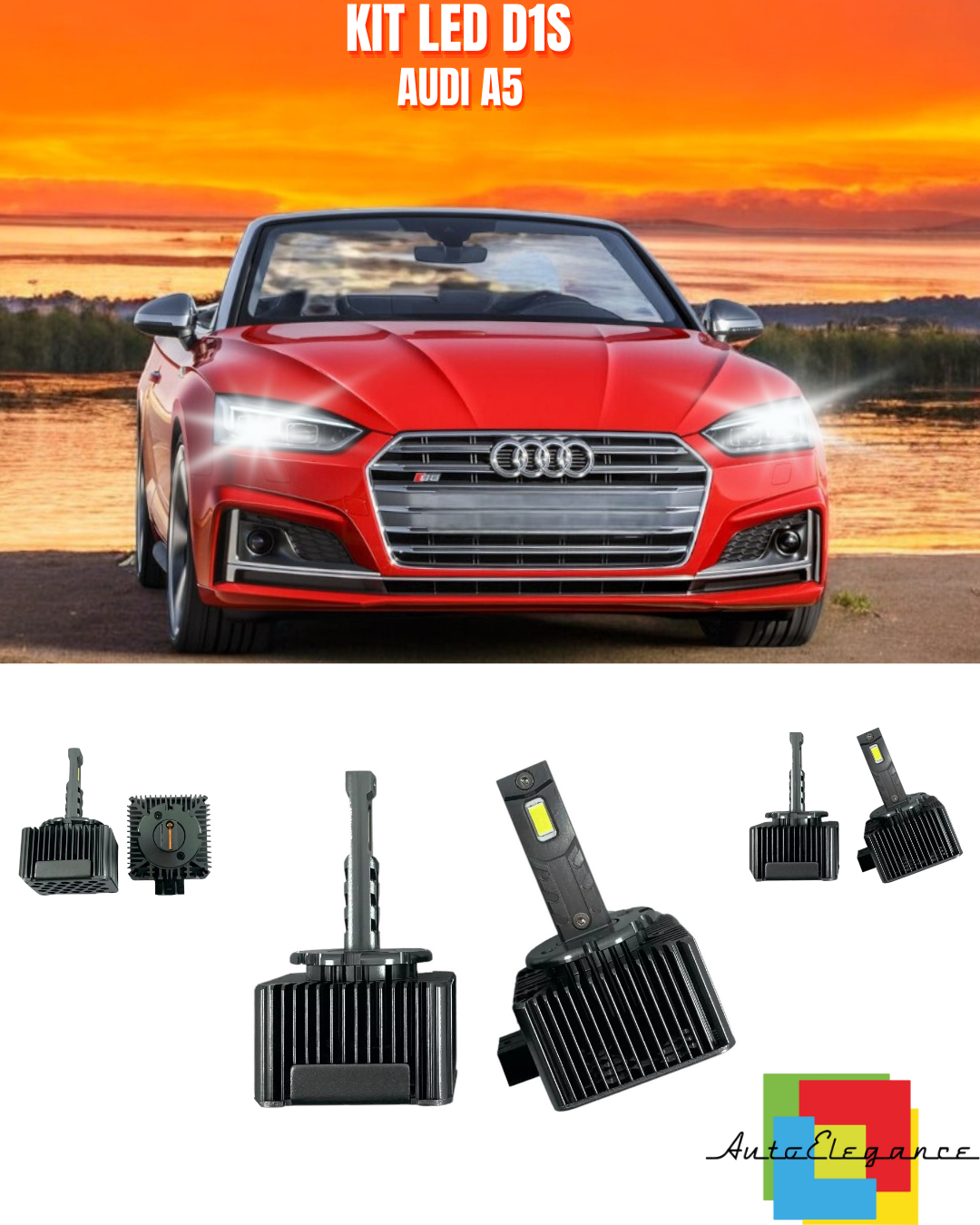 ⭐LAMPADE ANABBAGLIANTI D1S LED 6000K DA XENON ADATTO PER AUDI A5 CABRIOLET⭐