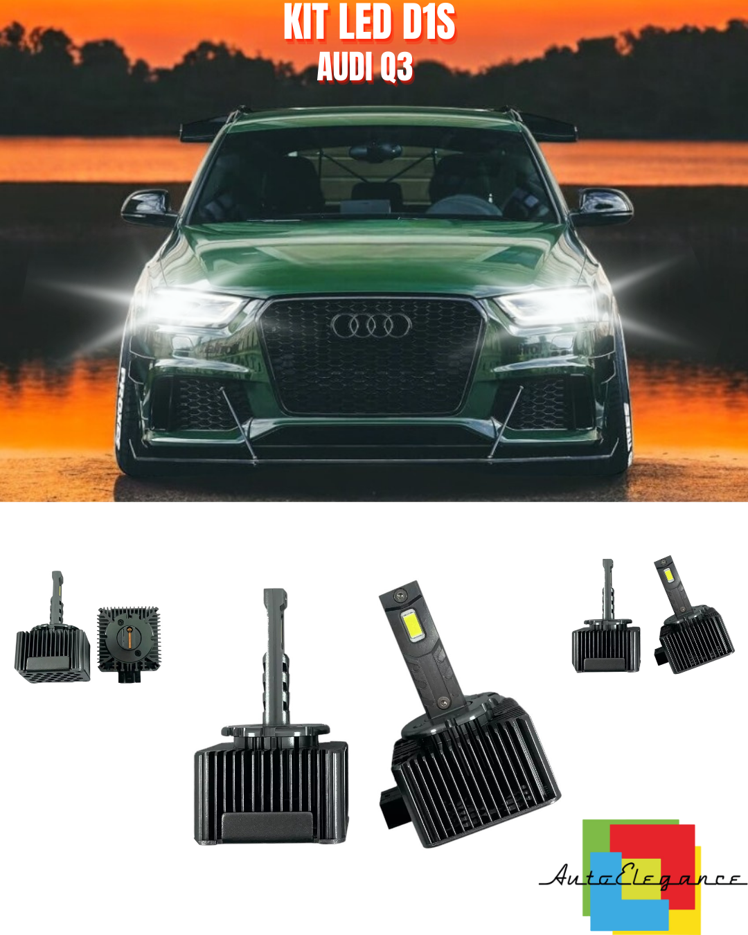 ⭐LAMPADE ANABBAGLIANTI D1S LED 6000K DA XENON ADATTO PER AUDI Q3⭐