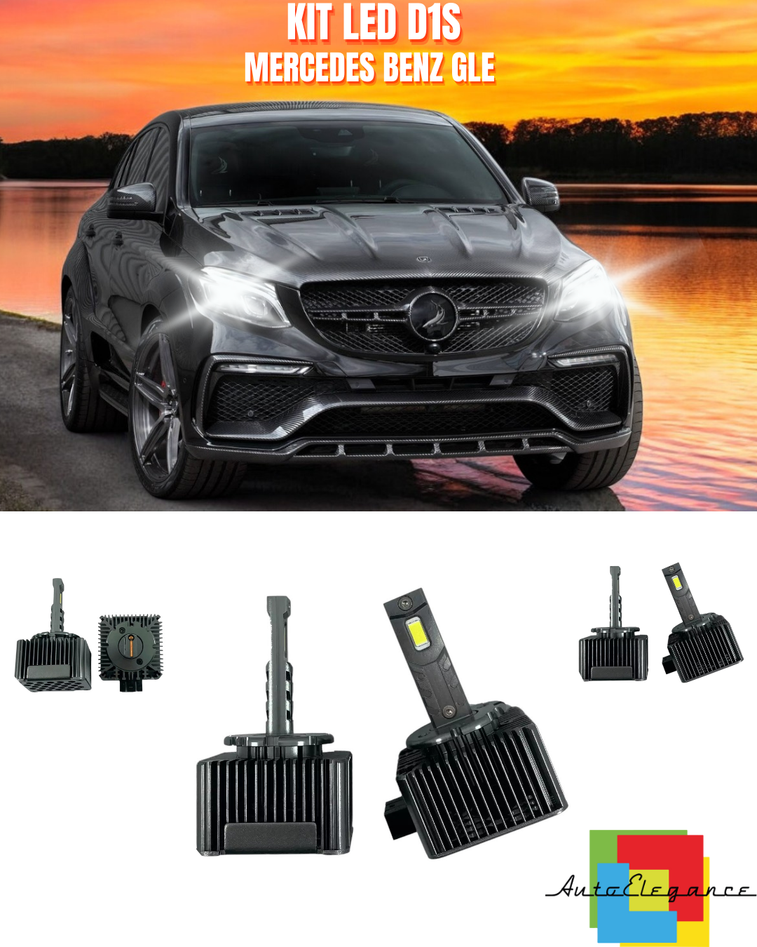 ⭐LAMPADE ANABBAGLIANTI D1S LED 6000K DA XENON ADATTO PER MERCEDES BENZ GLE⭐