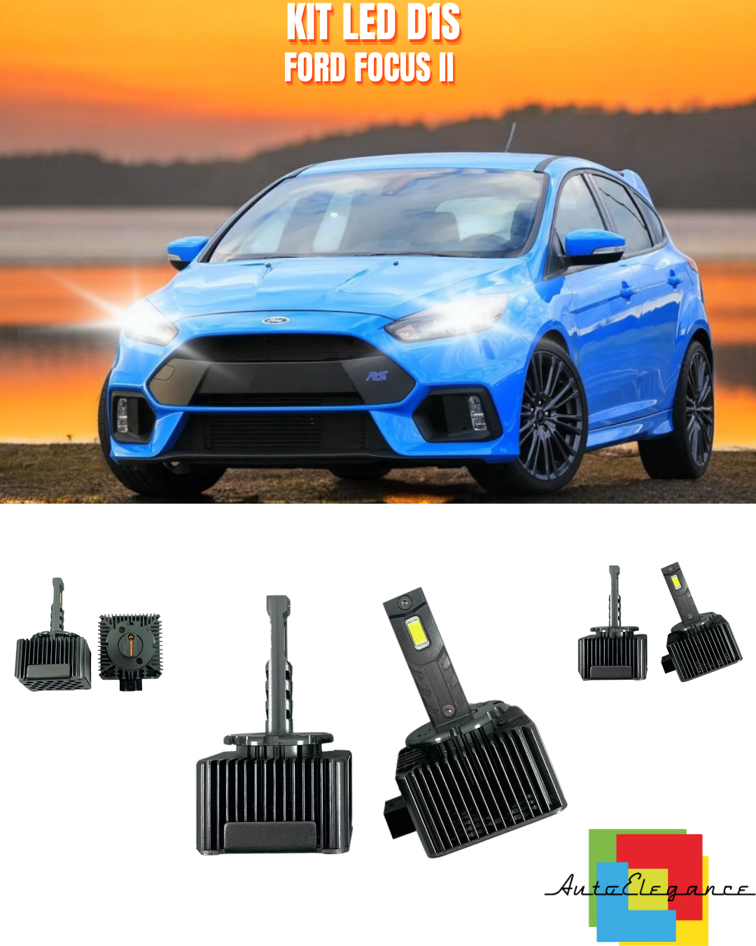 ⭐LAMPADE ANABBAGLIANTI D1S LED 6000K DA XENON ADATTO PER FORD FOCUS II⭐