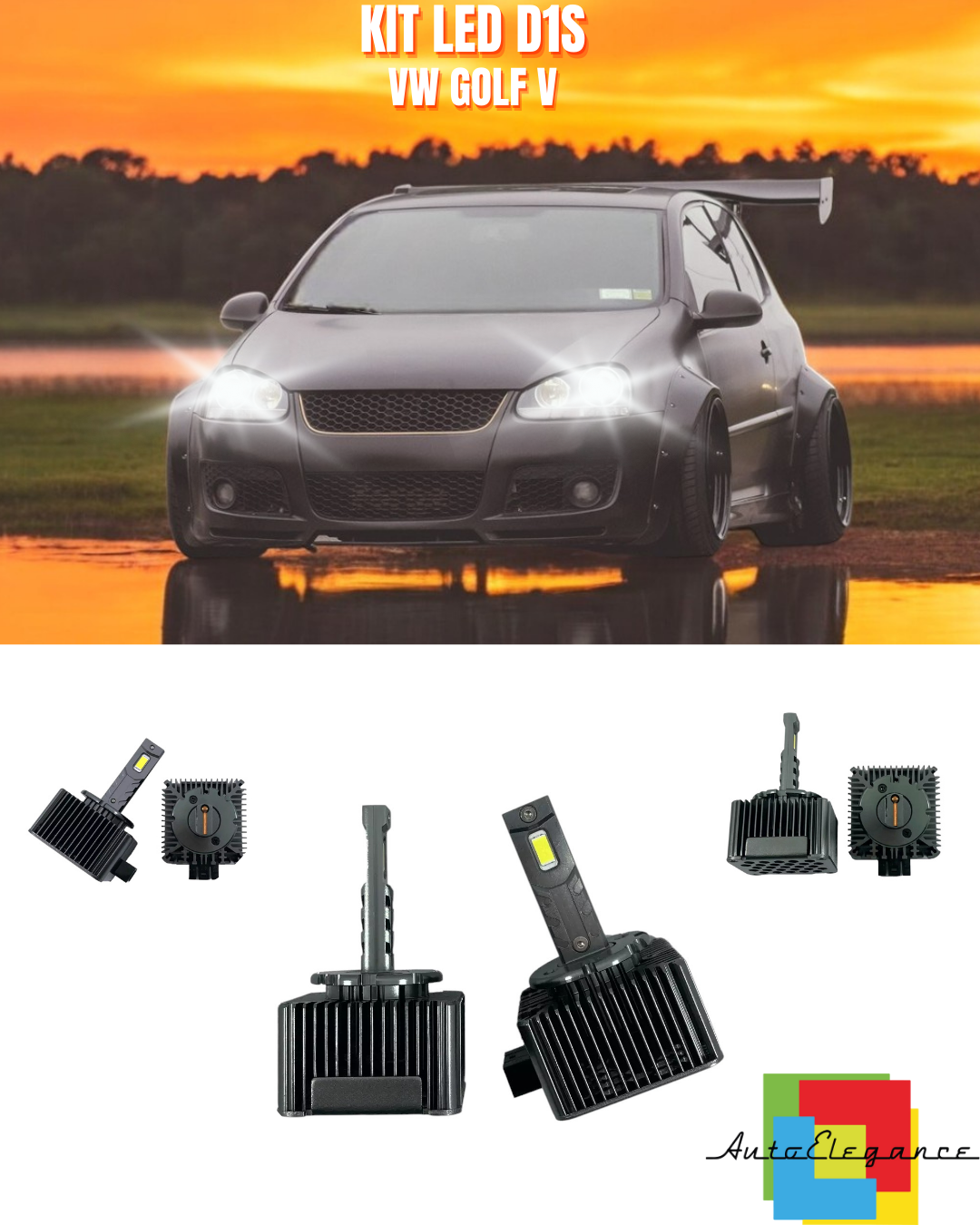 ⭐LAMPADE ANABBAGLIANTI D1S LED 6000K ADATTO PER VW GOLF V⭐