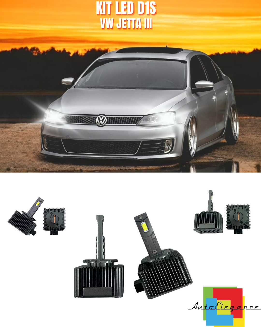⭐LAMPADE ANABBAGLIANTI D1S LED 6000K ADATTO PER VW JETTA III⭐