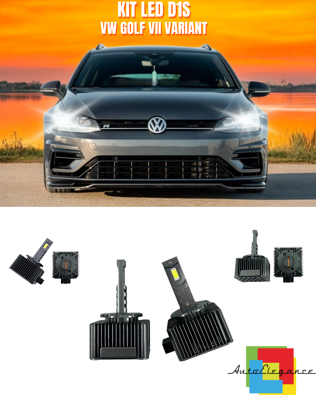 ⭐LAMPADE ANABBAGLIANTI D1S LED 6000K ADATTO PER VW GOLF VII VARIANT⭐