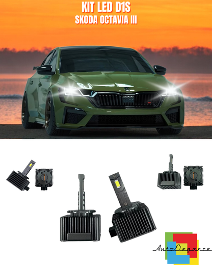 ⭐LAMPADE ANABBAGLIANTI D1S LED 6000K ADATTO PER SKODA OCTAVIA III⭐