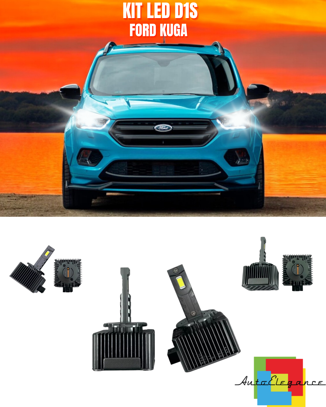 ⭐LAMPADE ANABBAGLIANTI D1S LED 6000K ADATTO PER FORD KUGA⭐
