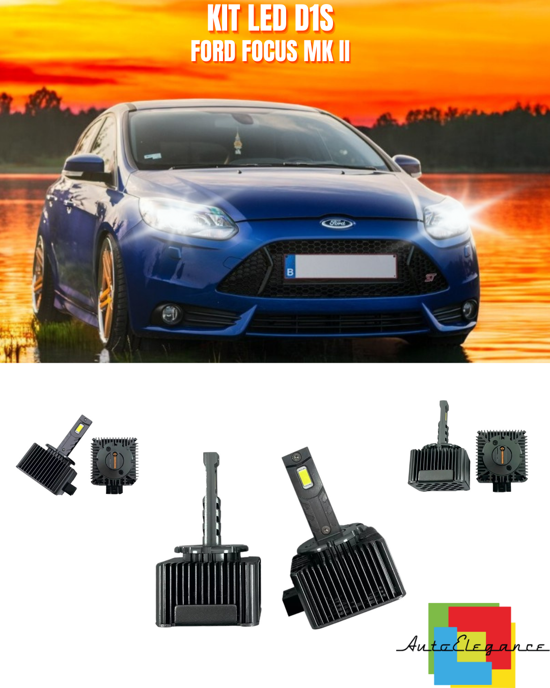 ⭐LAMPADE ANABBAGLIANTI D1S LED 6000K ADATTO PER FORD FOCUS MK II⭐