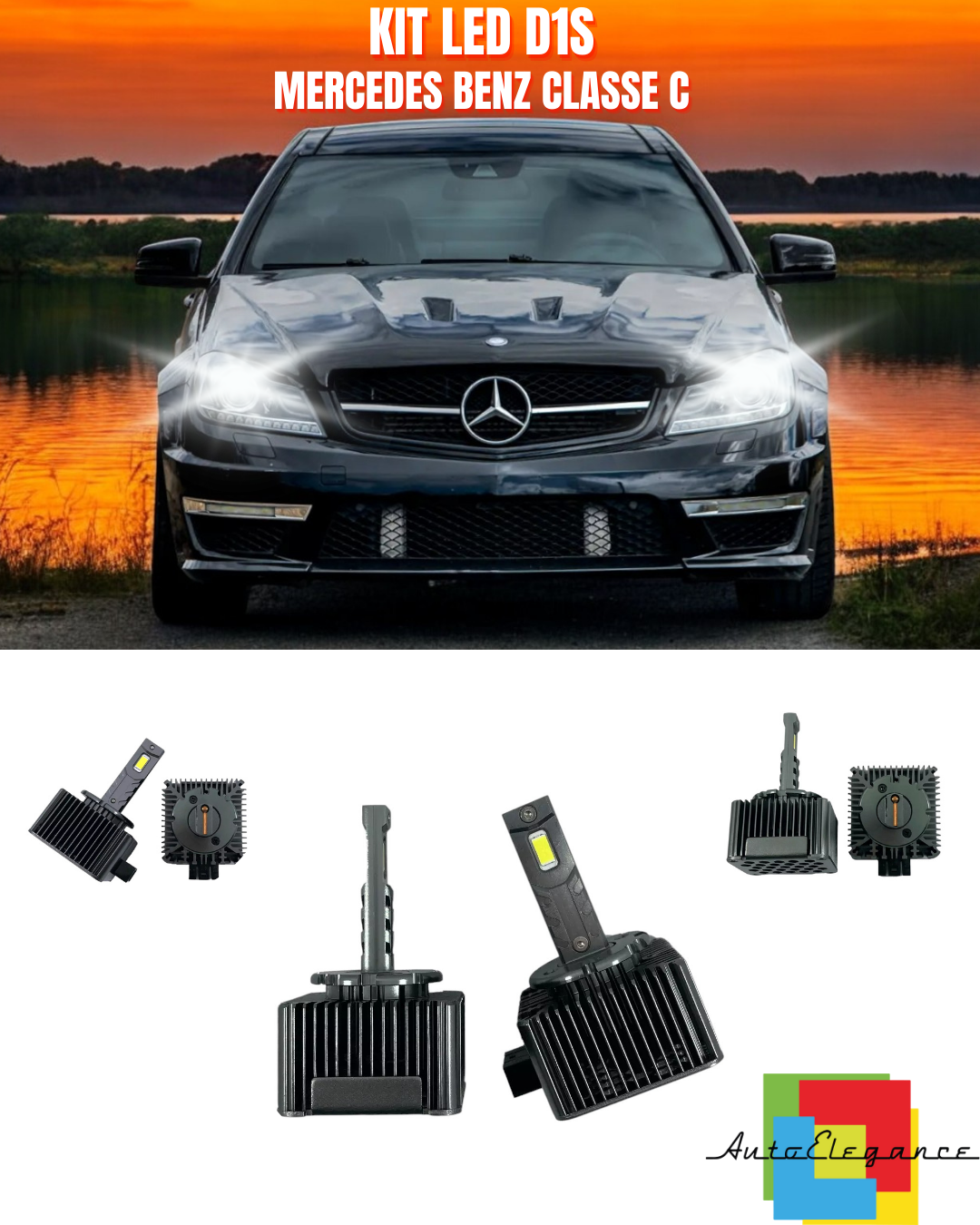 ⭐LAMPADE ANABBAGLIANTI D1S LED 6000K ADATTO PER MERCEDES BENZ CLASSE C⭐