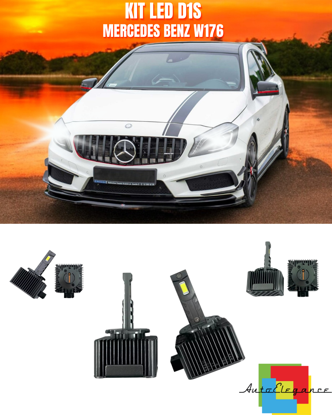 ⭐LAMPADE ANABBAGLIANTI D1S LED 6000K ADATTO PER MERCEDES BENZ W176⭐