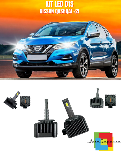 ⭐LAMPADE ANABBAGLIANTI D1S LED 6000K ADATTO PER NISSAN QASHQAI +2I⭐