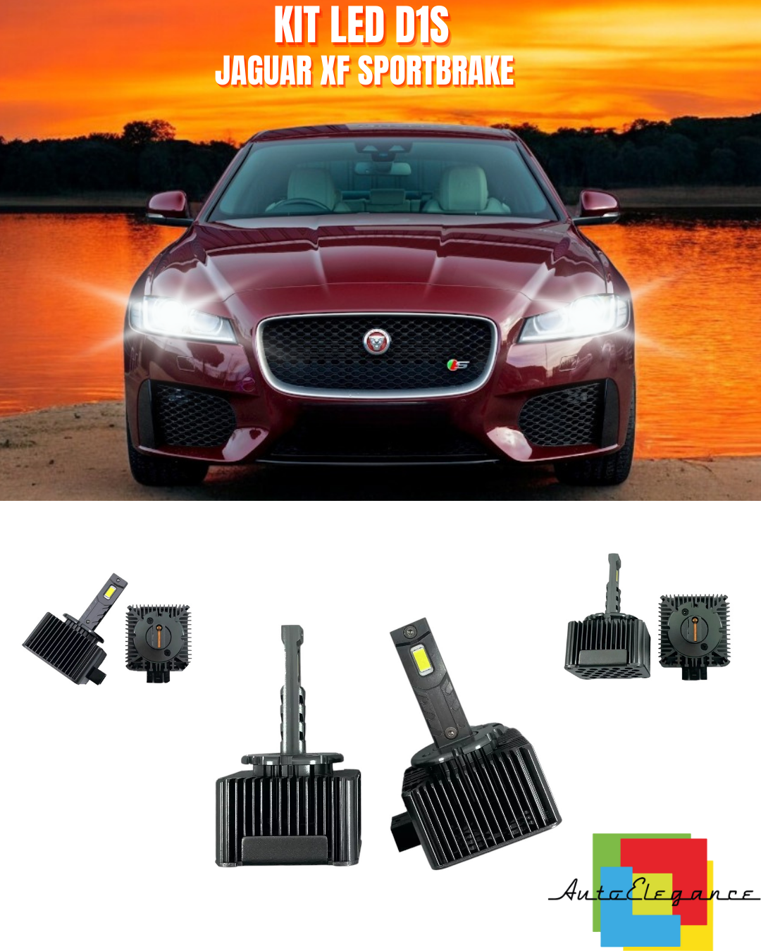 ⭐LAMPADE ANABBAGLIANTI D1S LED 6000K ADATTO PER JAGUAR XF SPORTBRAKE⭐