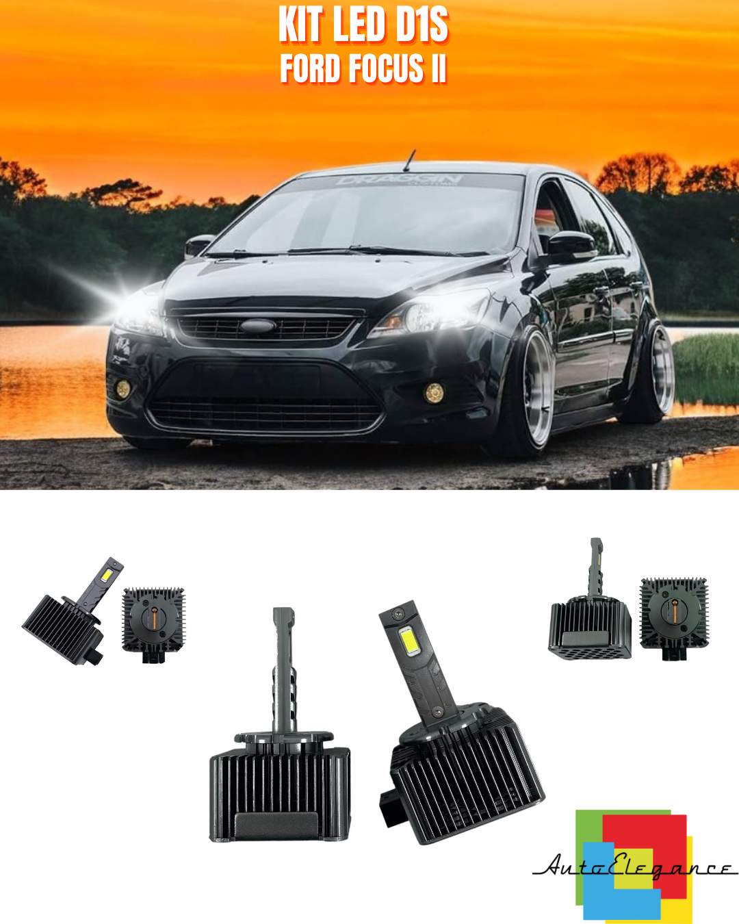 ⭐LAMPADE ANABBAGLIANTI D1S LED 6000K ADATTO PER FORD FOCUS II⭐