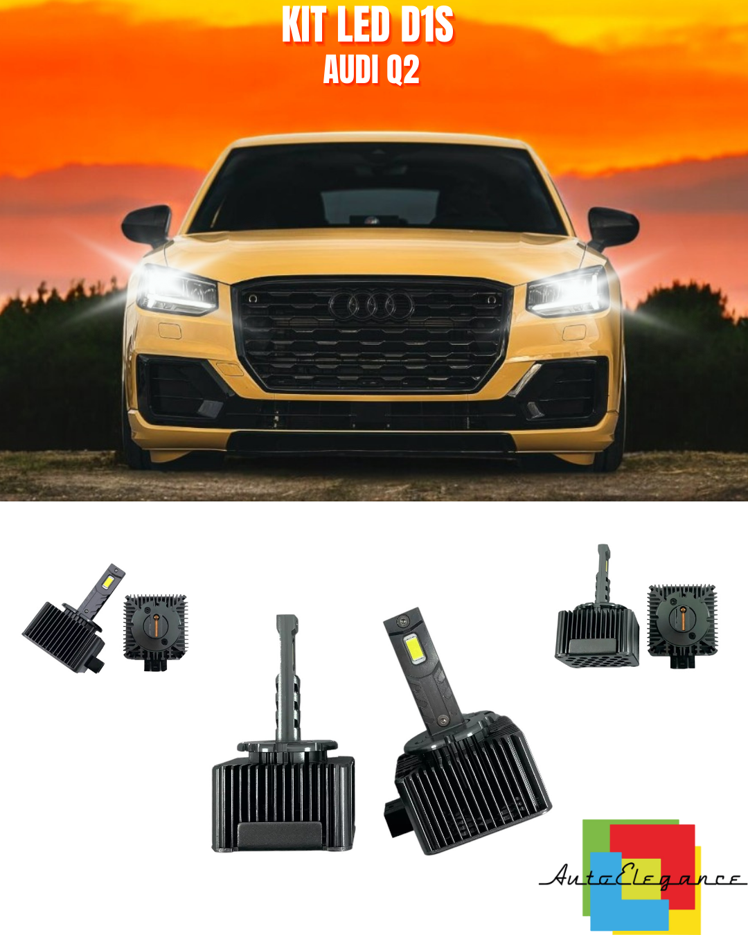 ⭐LAMPADE ANABBAGLIANTI D1S LED 6000K ADATTO PER AUDI Q2⭐