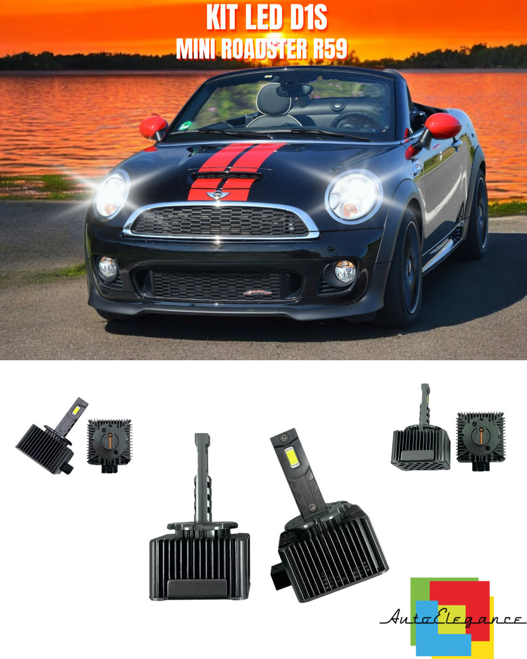 ⭐LAMPADE ANABBAGLIANTI D1S LED 6000K ADATTO PER MINI ROADSTER R59⭐