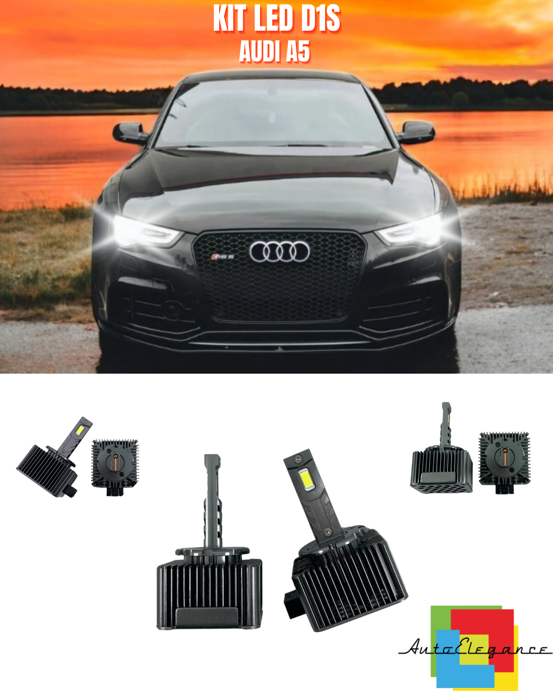⭐LAMPADE ANABBAGLIANTI D1S LED 6000K ADATTO PER AUDI A5 ⭐