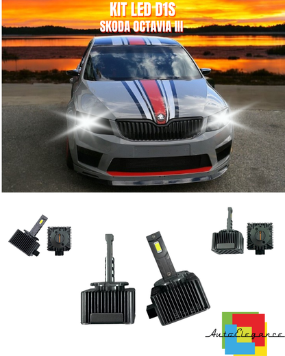 ⭐LAMPADE ANABBAGLIANTI D1S LED 6000K ADATTO PER SKODA OCTAVIA III⭐
